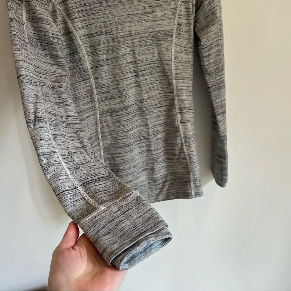 Lululemon Think Fast Hoodie Space Dye Camo White Gray Multi / Silver Spoon | 4